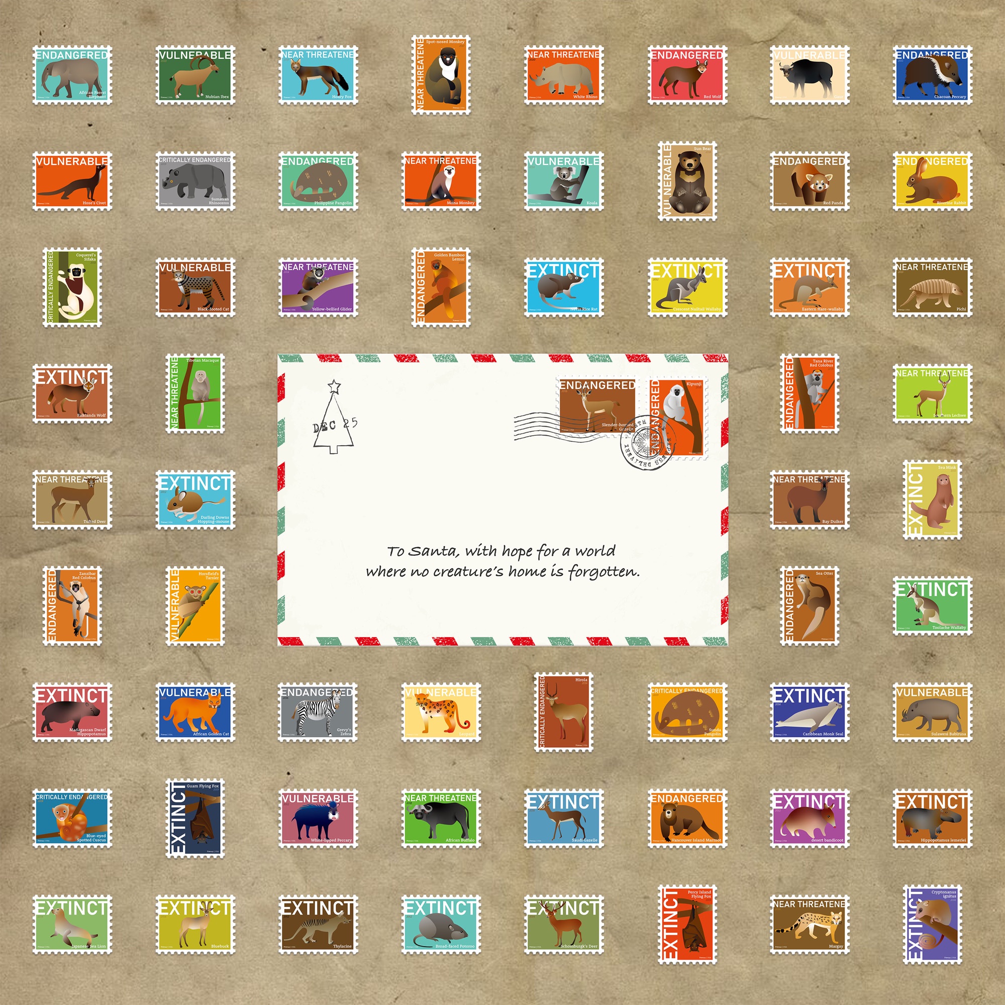 Stamps of Survival: A Letter to Santa — detail 1